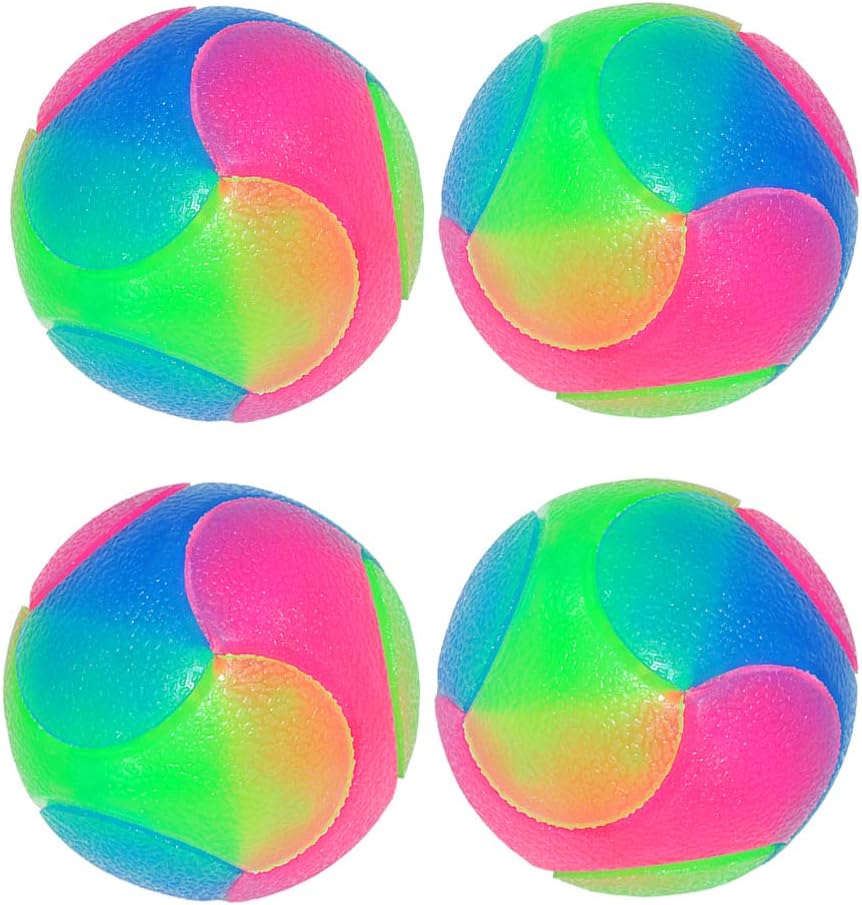 Light Up Dog Balls Set, Flashing Elastic Glow Balls for Interactive Play with Puppies, Dogs, and Cats