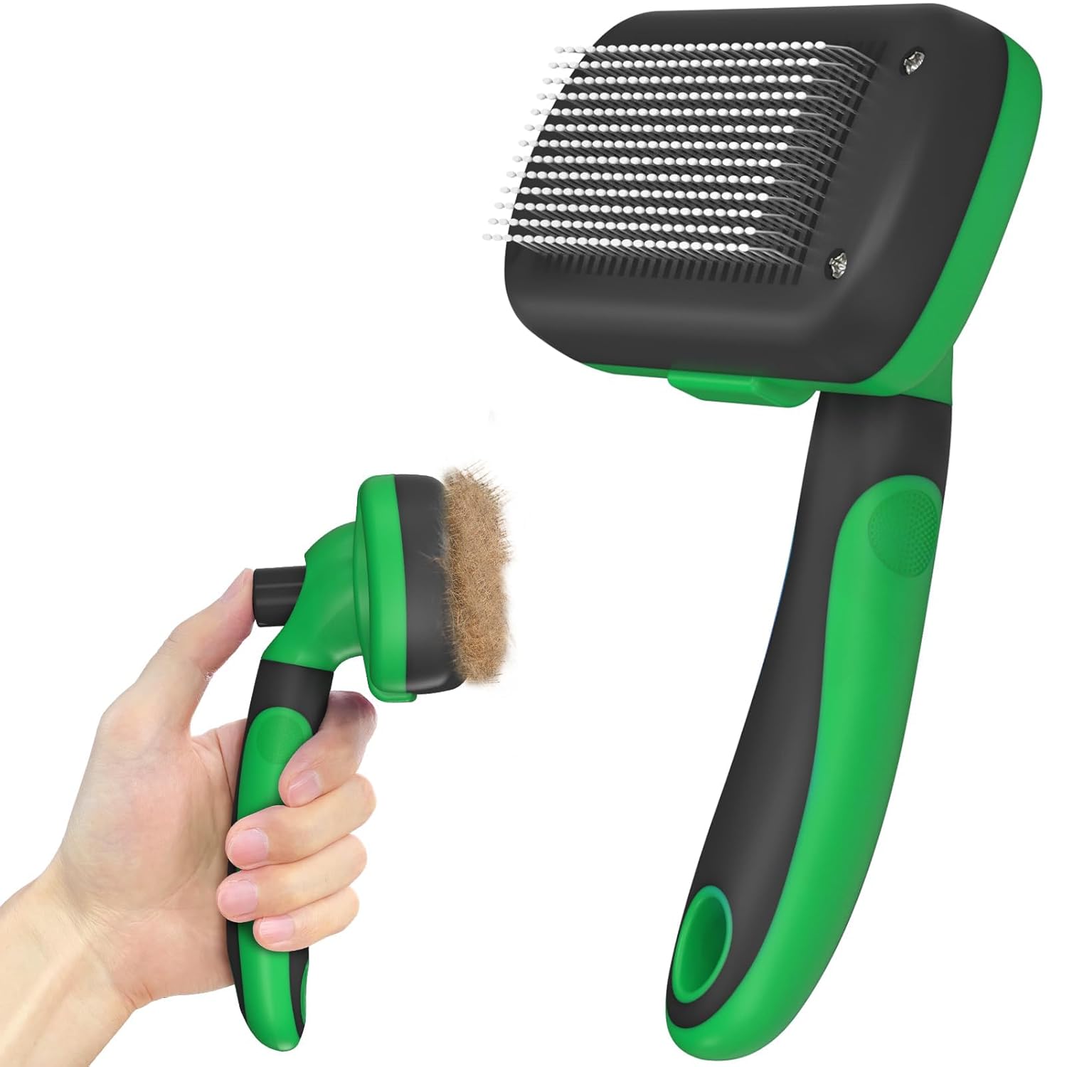 Self-Cleaning Pet Grooming Brush, Gentle Hair Removal Tool for Dogs, Cats, and Puppies with Long or Short Hair