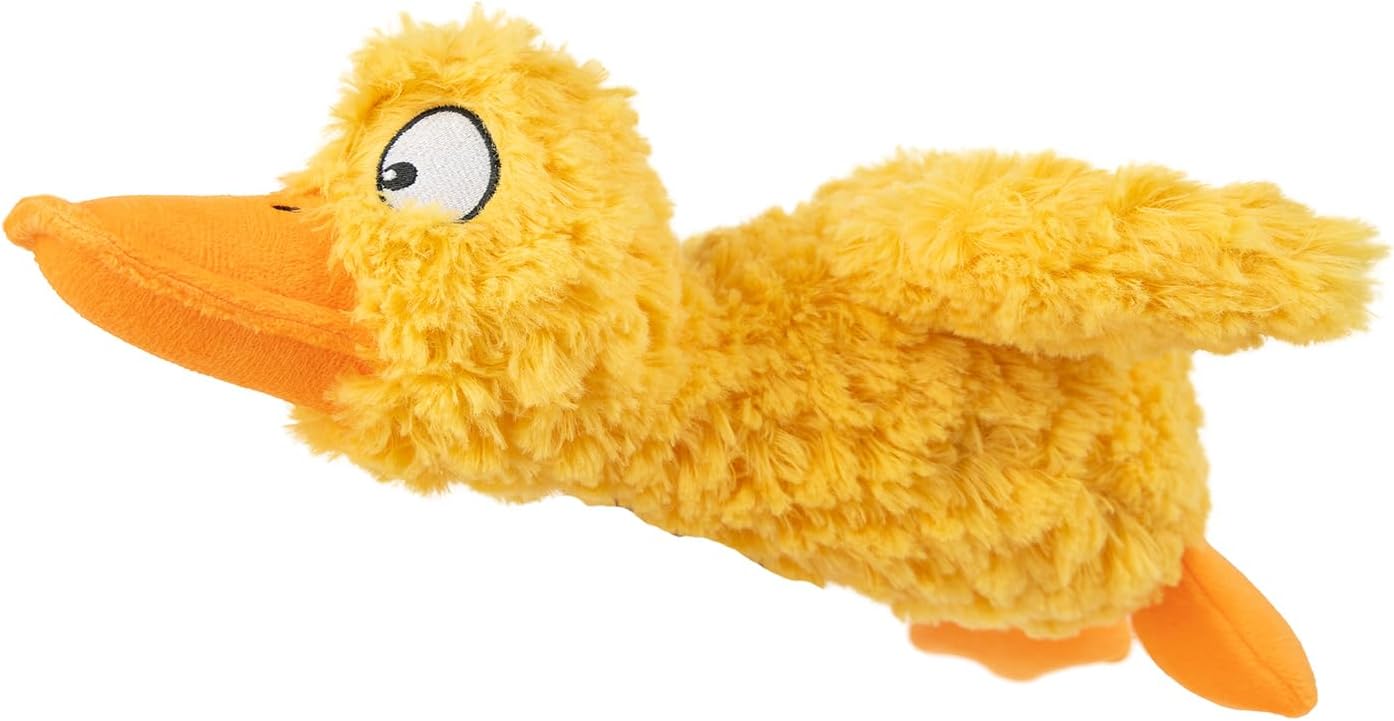 Interactive Squeaky Dog Chew Toy, Crinkle Duck Plush Toy for Small Medium and Large Dogs