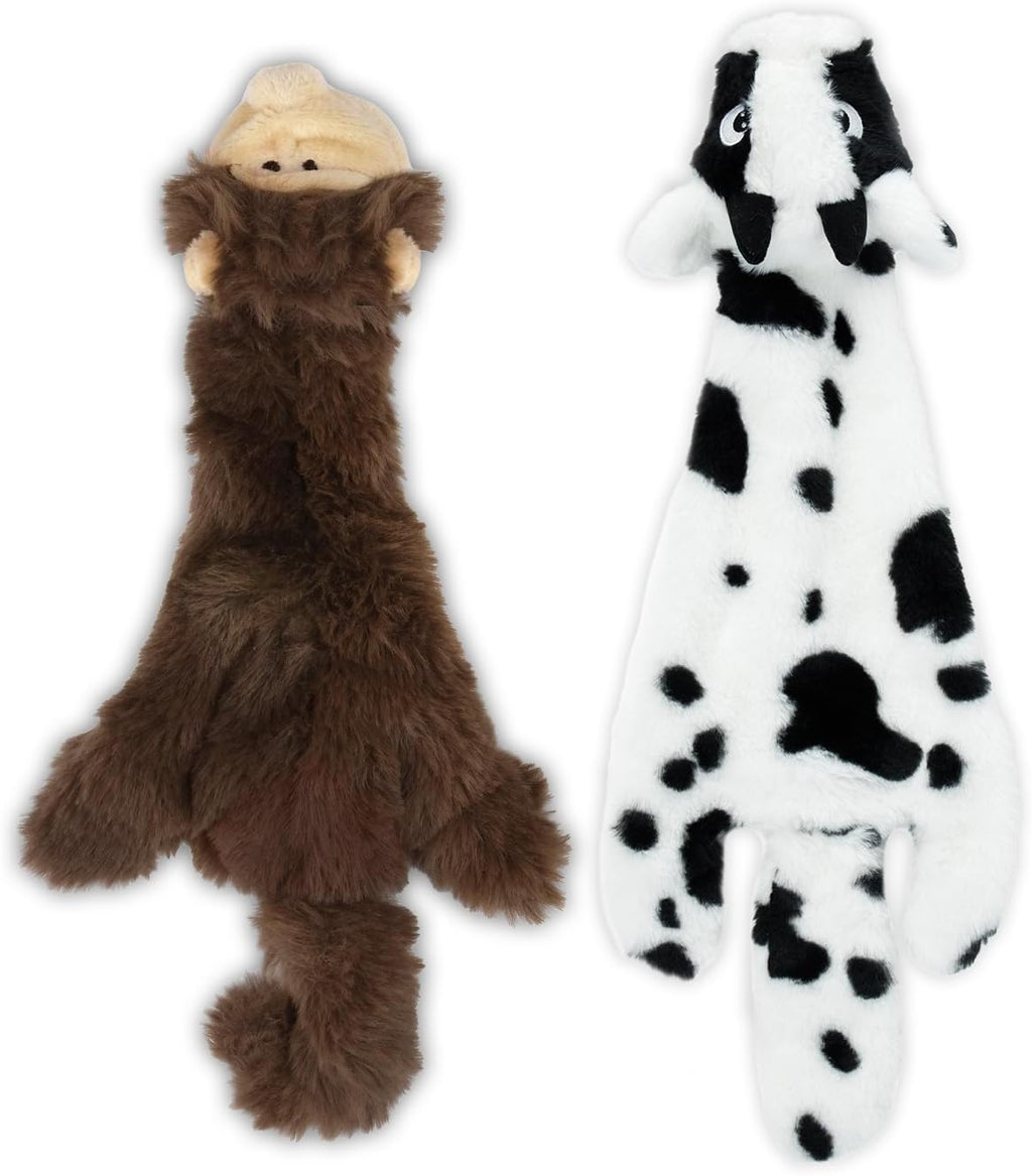 Squeaky Plush Dog Toys with Soft Durable Fabric, Interactive Indoor Play Toys for Small, Medium, and Large Dogs, 4-Piece Set (Small)