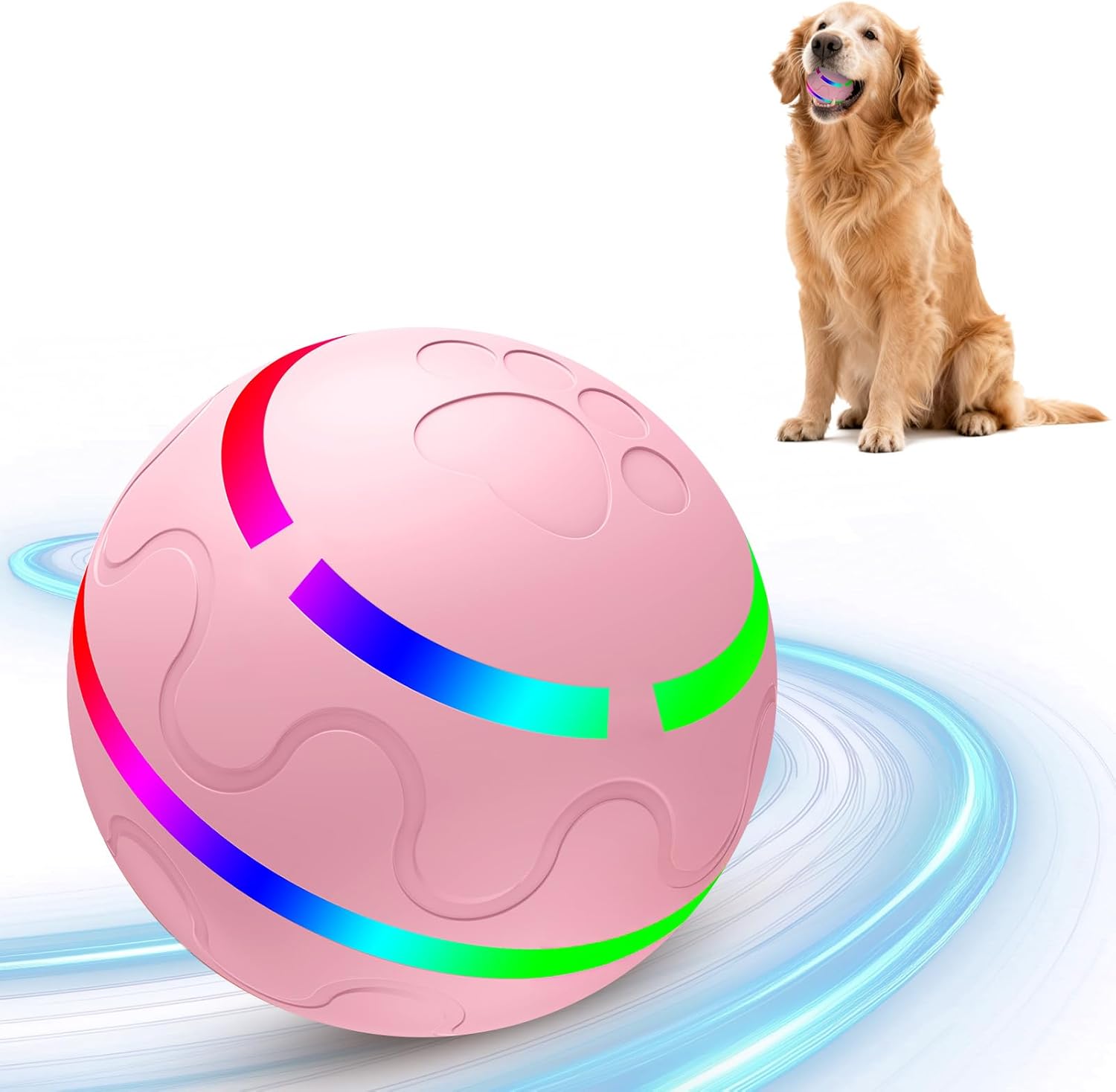 Interactive Dog Ball Toy with Remote Control, Automatic Moving and Bouncing Pet Ball for Medium and Large Dogs