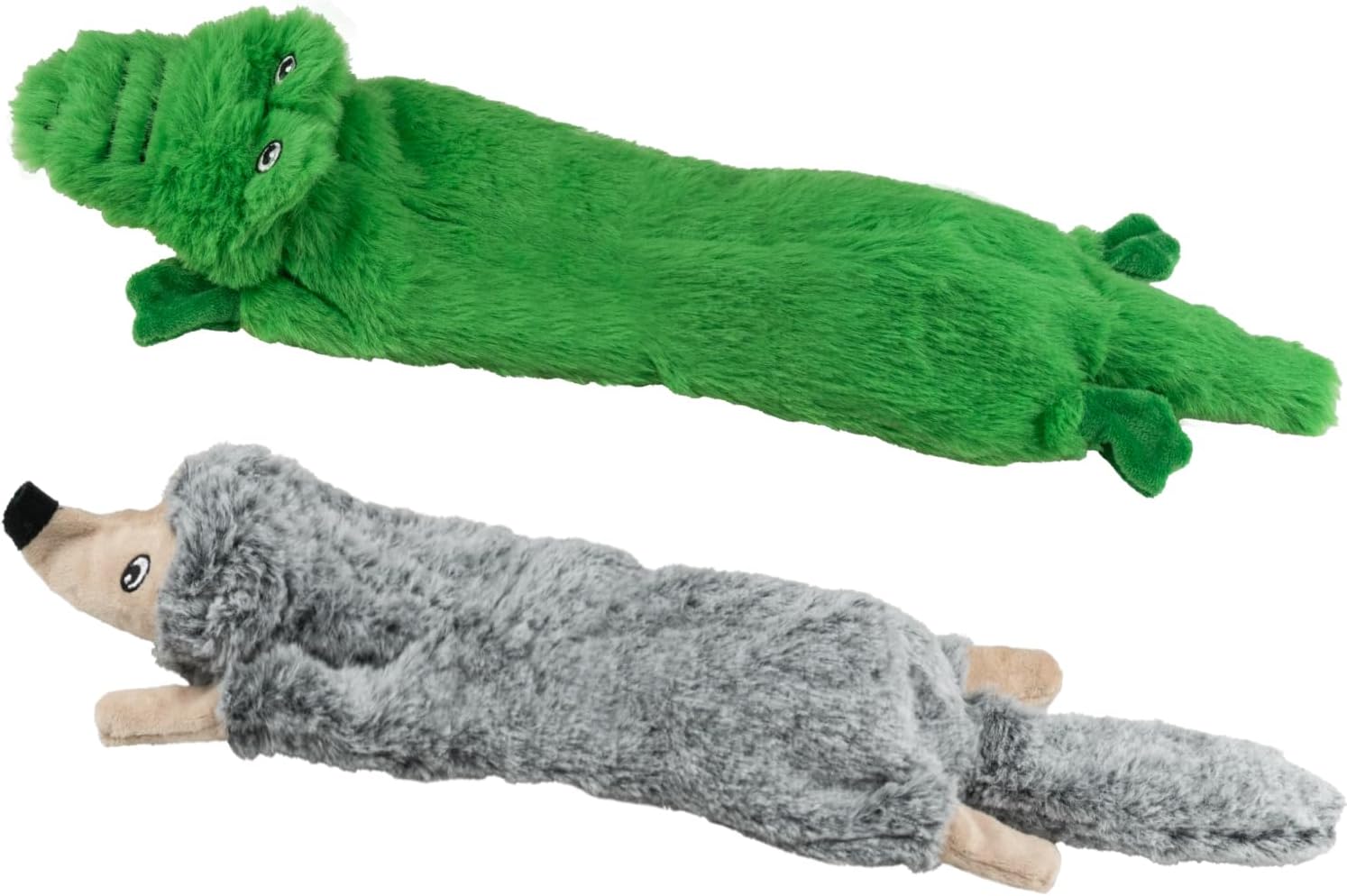 Dog Squeaky and Crinkle Plush Toys, 5 Pack No Stuffing Chew Toys for Small, Medium, and Large Dogs