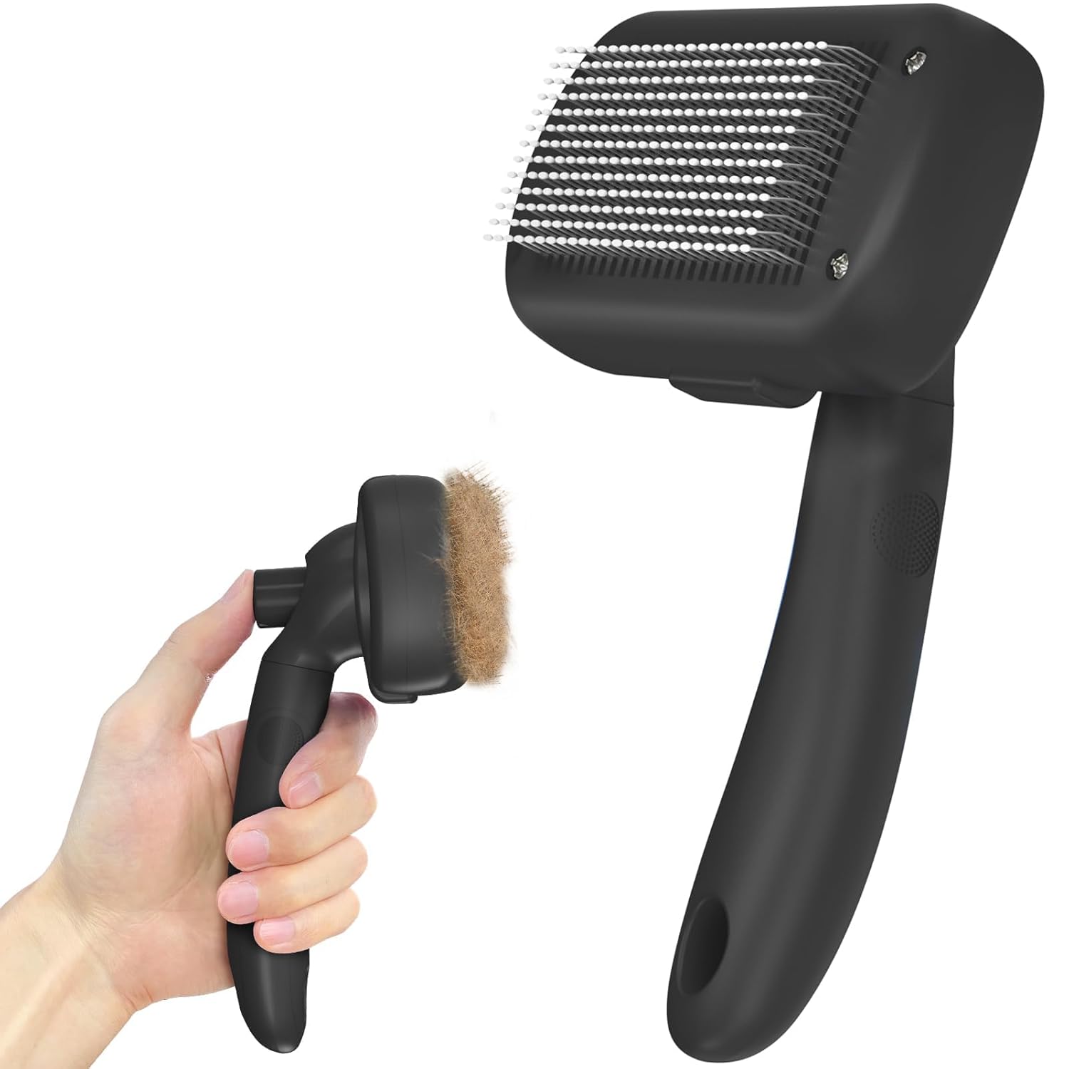 Self-Cleaning Pet Grooming Brush, Gentle Hair Removal Tool for Dogs, Cats, and Puppies with Long or Short Hair