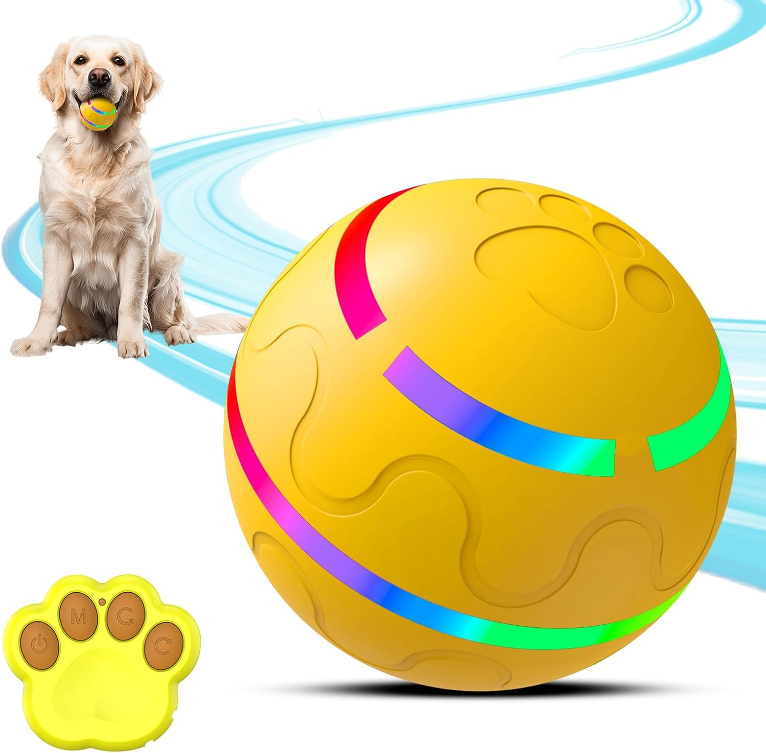 Interactive Dog Ball Toy with Remote Control, Automatic Moving and Bouncing Pet Ball for Medium and Large Dogs