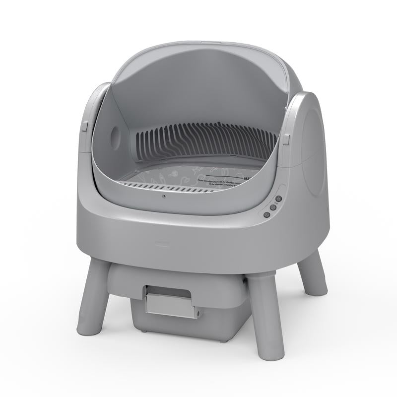 Open-Top Self-Cleaning Cat Litter Box，Odor-Free Waste Disposal includes Trash Bags