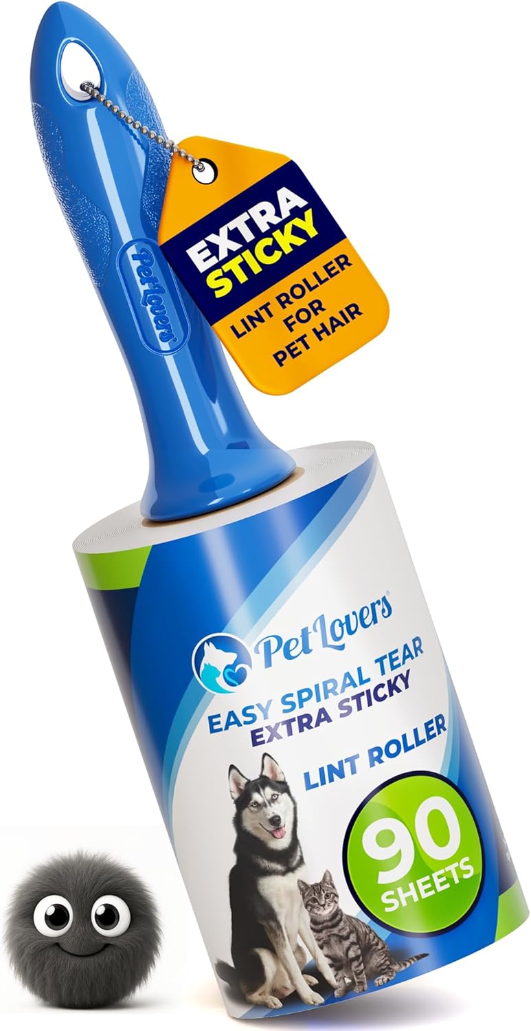 Lint Roller Set for Pet Hair Removal, Sticky Lint Remover for Clothes and Furniture, 5 Pack with 450 Sheets