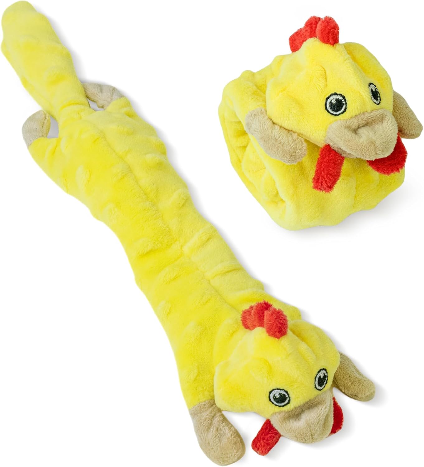 Dog Squeaky and Crinkle Plush Toys, 5 Pack No Stuffing Chew Toys for Small, Medium, and Large Dogs