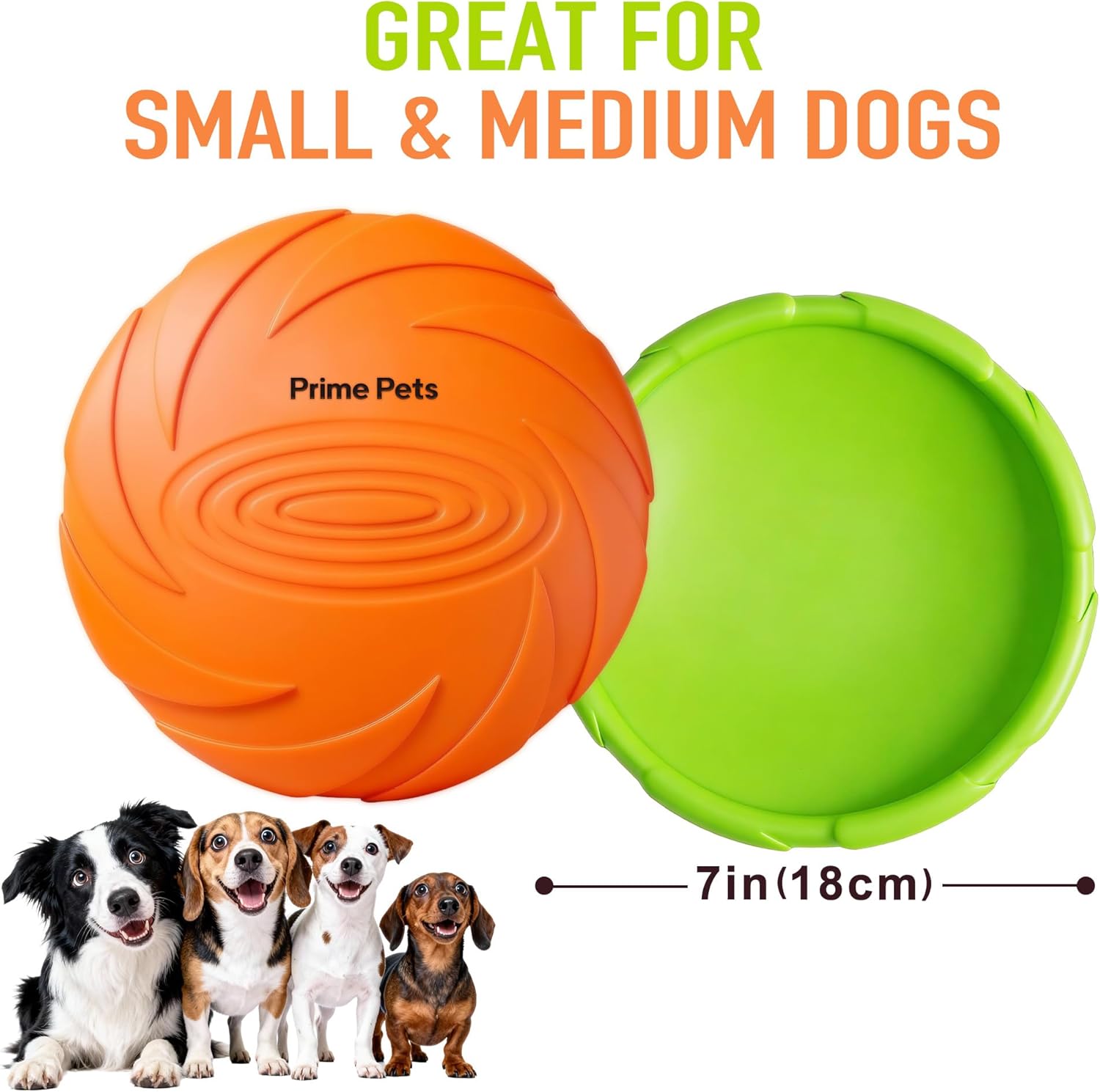 Dog Flying Disc Toy, 2 Pack, 7 Inch Durable Rubber Disc for Interactive Outdoor Play and Water Use