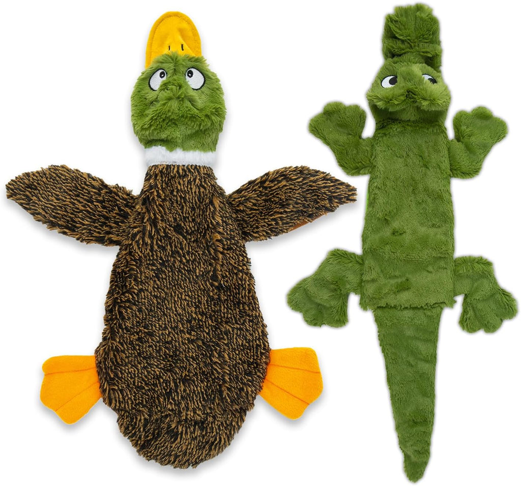 Squeaky Plush Dog Toys with Soft Durable Fabric, Interactive Indoor Play Toys for Small, Medium, and Large Dogs, 4-Piece Set (Small)