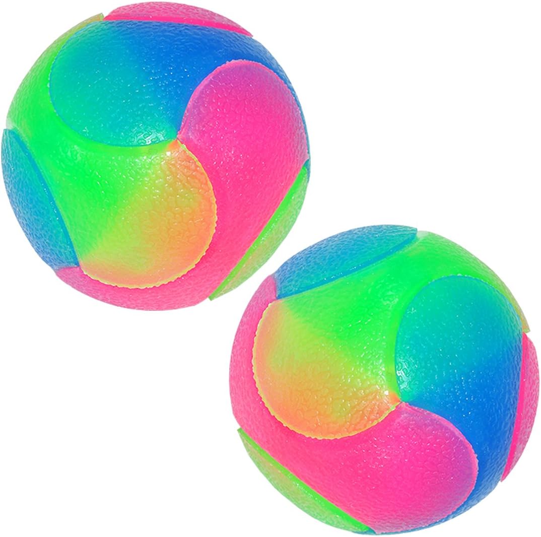 Light Up Dog Balls Set, Flashing Elastic Glow Balls for Interactive Play with Puppies, Dogs, and Cats