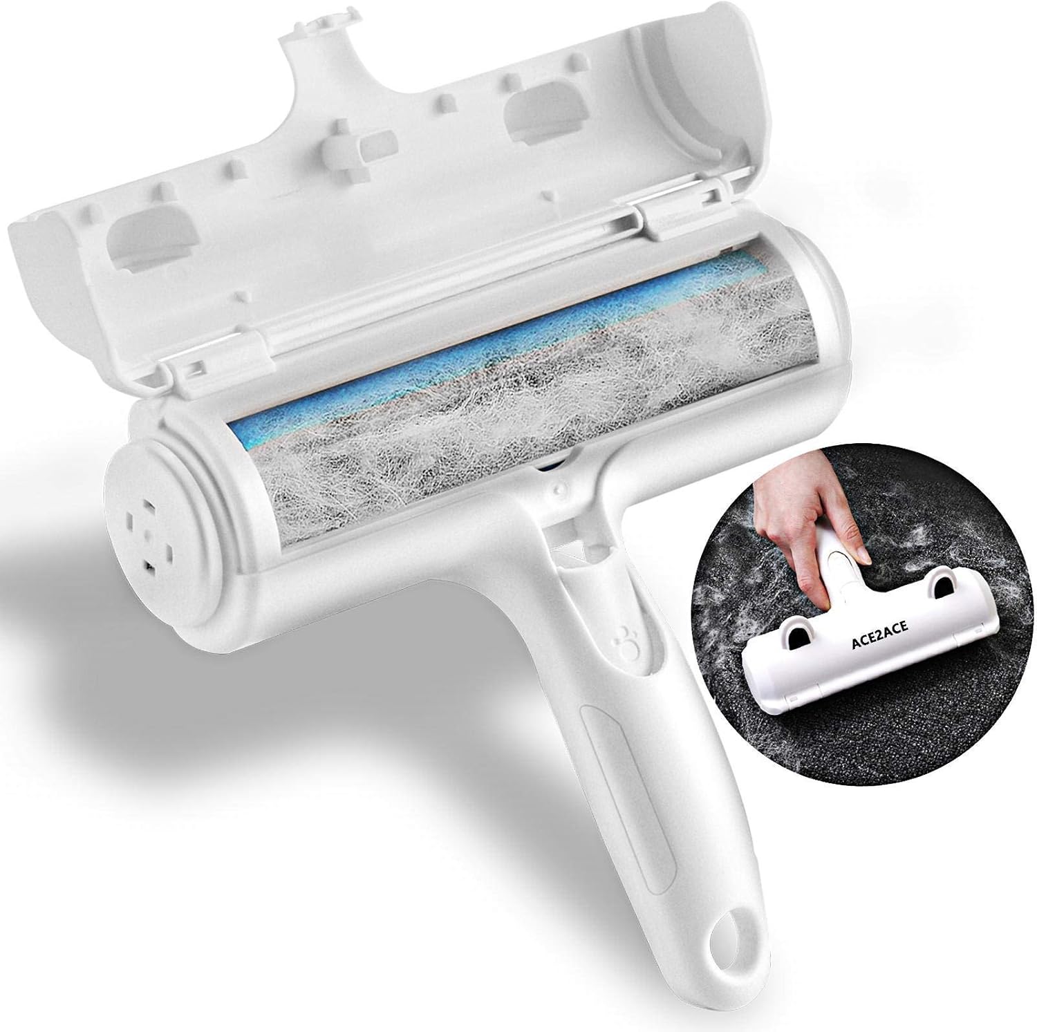 Reusable Pet Hair Remover Tool, Lint Roller Brush for Cats and Dogs, Self Cleaning Fur Remover for Furniture and Bedding