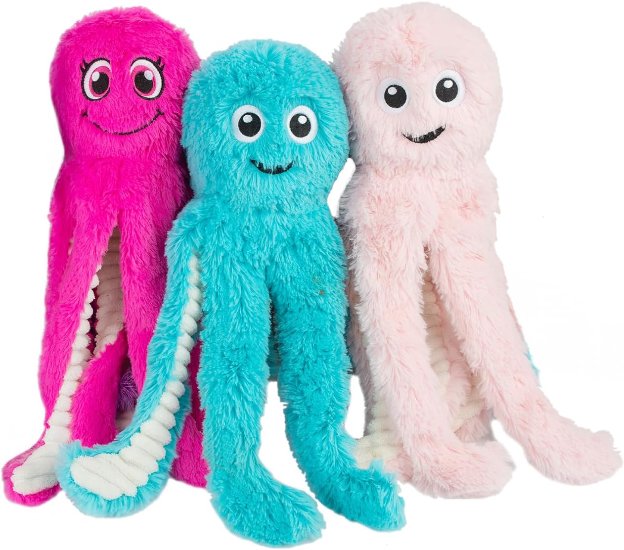 Interactive Squeaky Dog Chew Toy, Crinkle Duck Plush Toy for Small Medium and Large Dogs