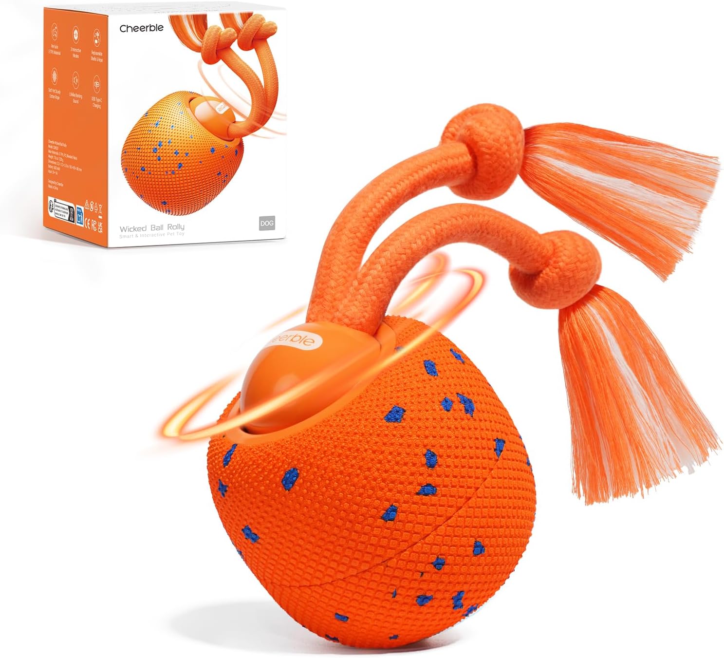 Active Rolling Dog Ball Toy with Rotating Motion, Interactive Automatic Dog Toy for Playtime