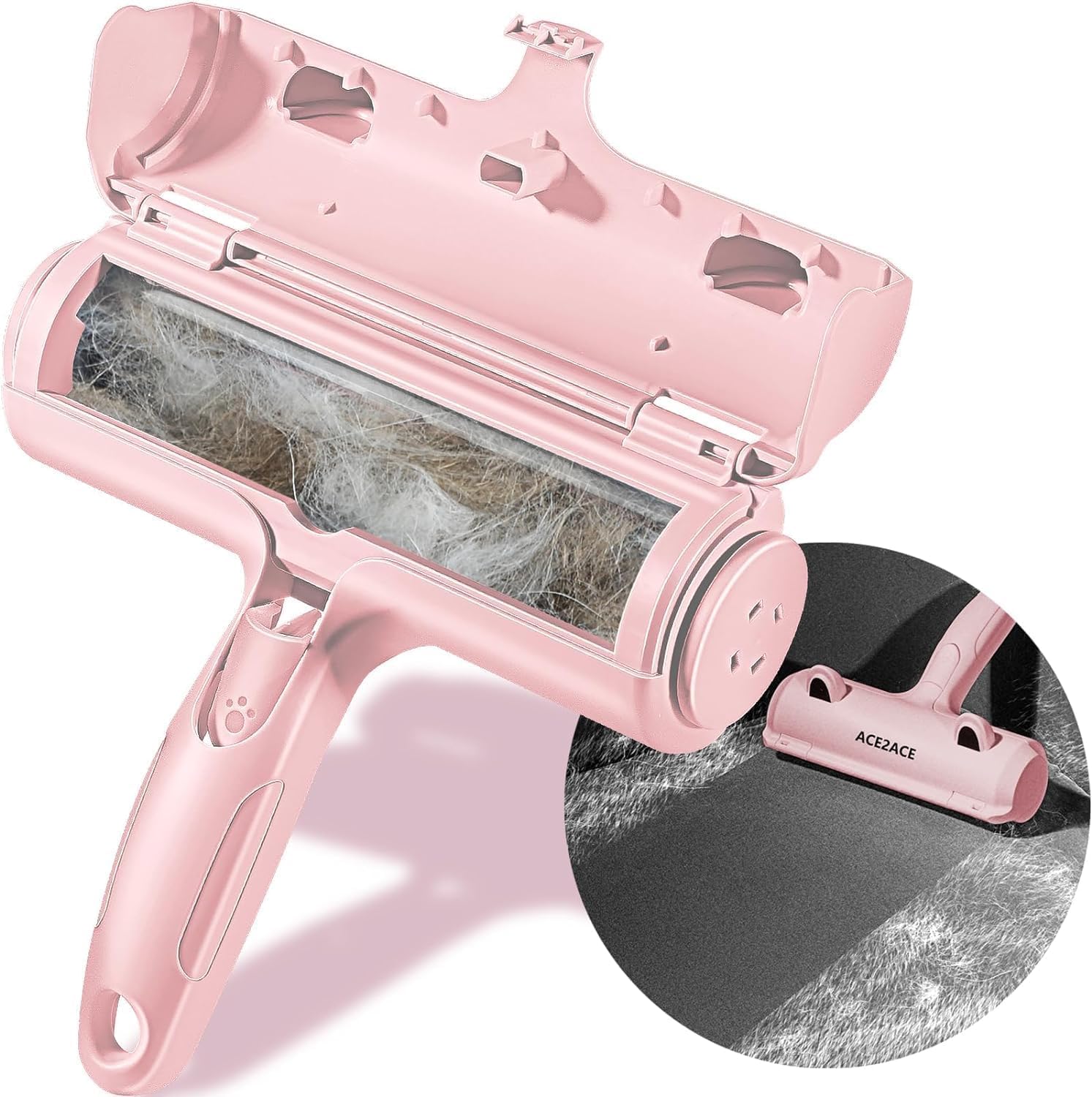 Reusable Pet Hair Remover Tool, Lint Roller Brush for Cats and Dogs, Self Cleaning Fur Remover for Furniture and Bedding