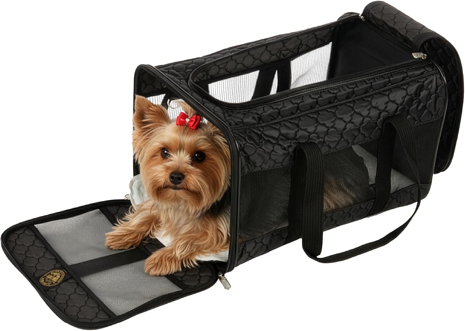 Airline Approved Soft-Sided Pet Travel Carrier, Deluxe Design, Medium Size, Charcoal Gray