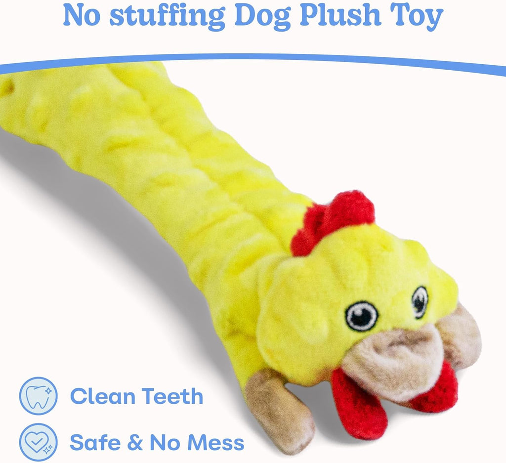 Dog Squeaky and Crinkle Plush Toys, 5 Pack No Stuffing Chew Toys for Small, Medium, and Large Dogs