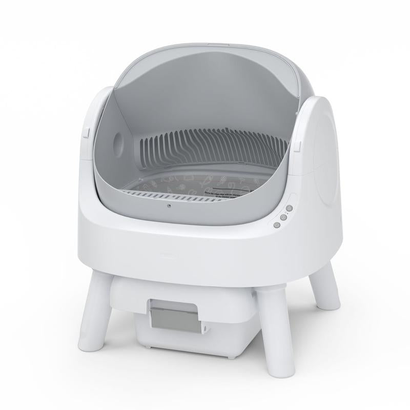 Open-Top Self-Cleaning Cat Litter Box，Odor-Free Waste Disposal includes Trash Bags
