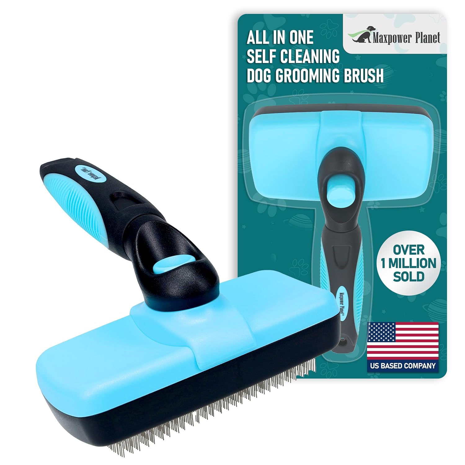 Pet Grooming Brush and Glove Set, Double-Sided Undercoat Rake with Grooming Gloves for Dogs and Cats