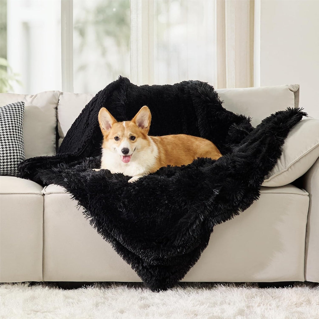 Waterproof Dog Blanket for Large Dogs, Reversible Faux Fur Pet Throw for Bed and Couch Protection, 60 x 80 Inches
