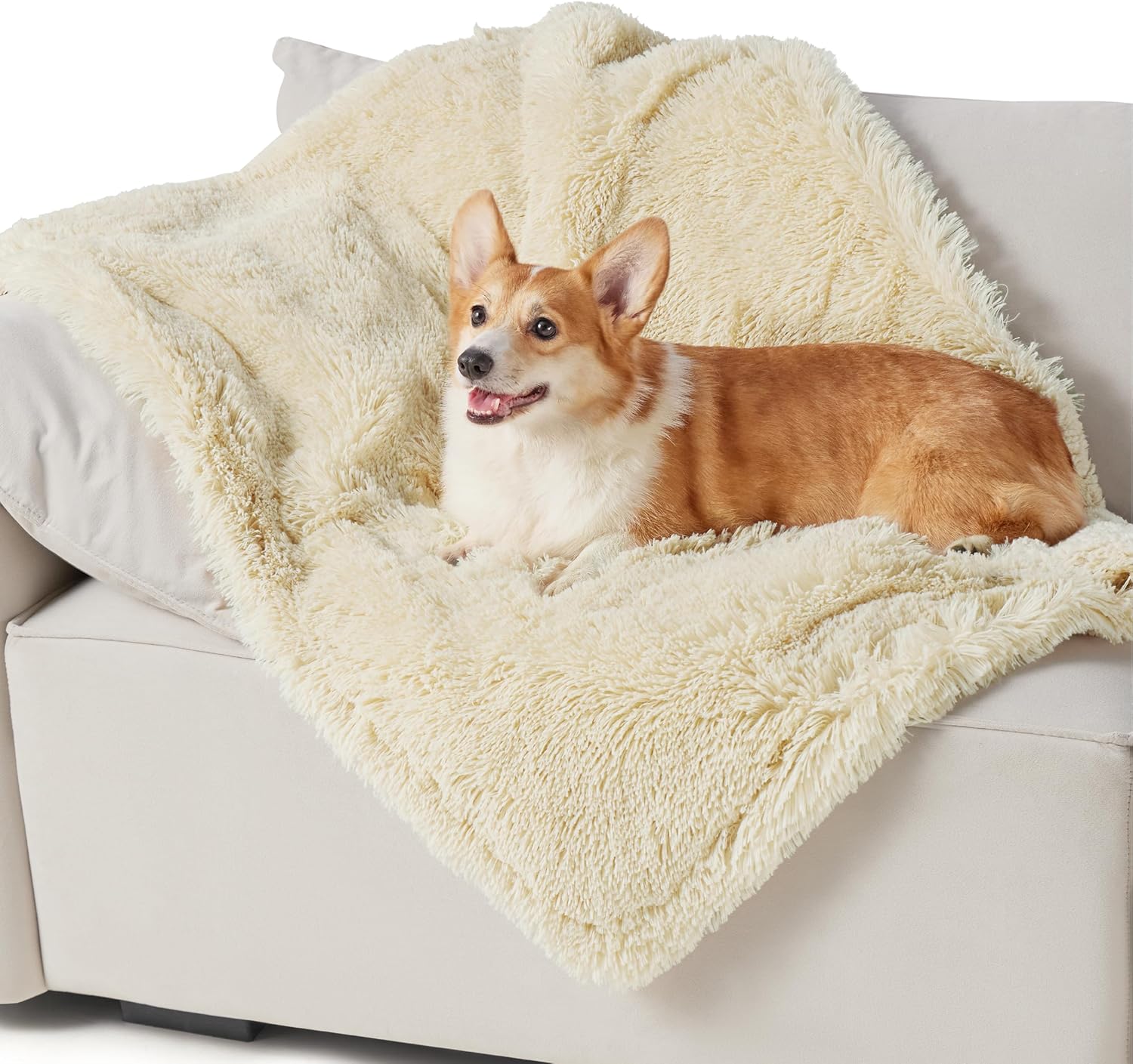 Waterproof Dog Blanket for Large Dogs, Reversible Faux Fur Pet Throw for Bed and Couch Protection, 60 x 80 Inches
