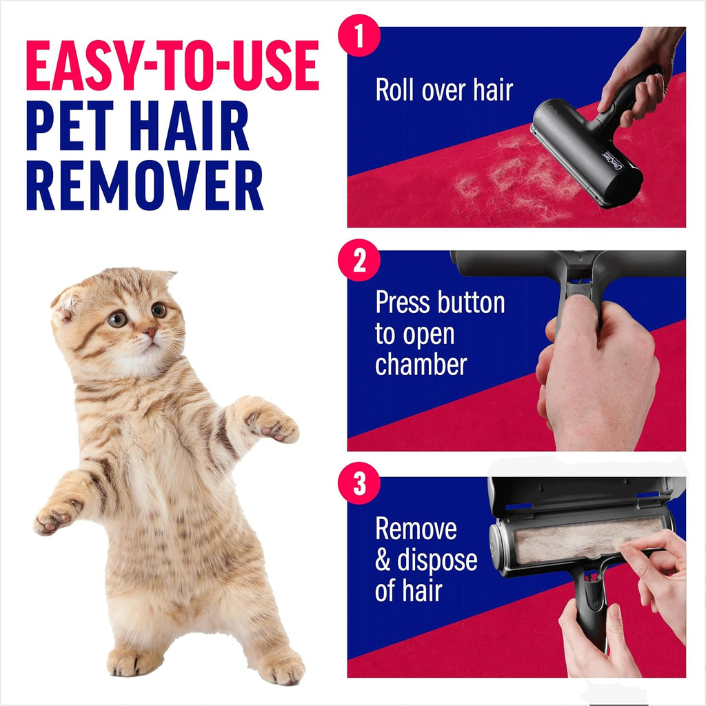 Reusable Pet Hair Remover Roller, Manual Lint Roller for Cat and Dog Hair on Furniture, Carpet, Couch, Car, and Bedding