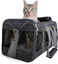 Airline Approved Soft-Sided Pet Travel Carrier, Deluxe Design, Medium Size, Charcoal Gray