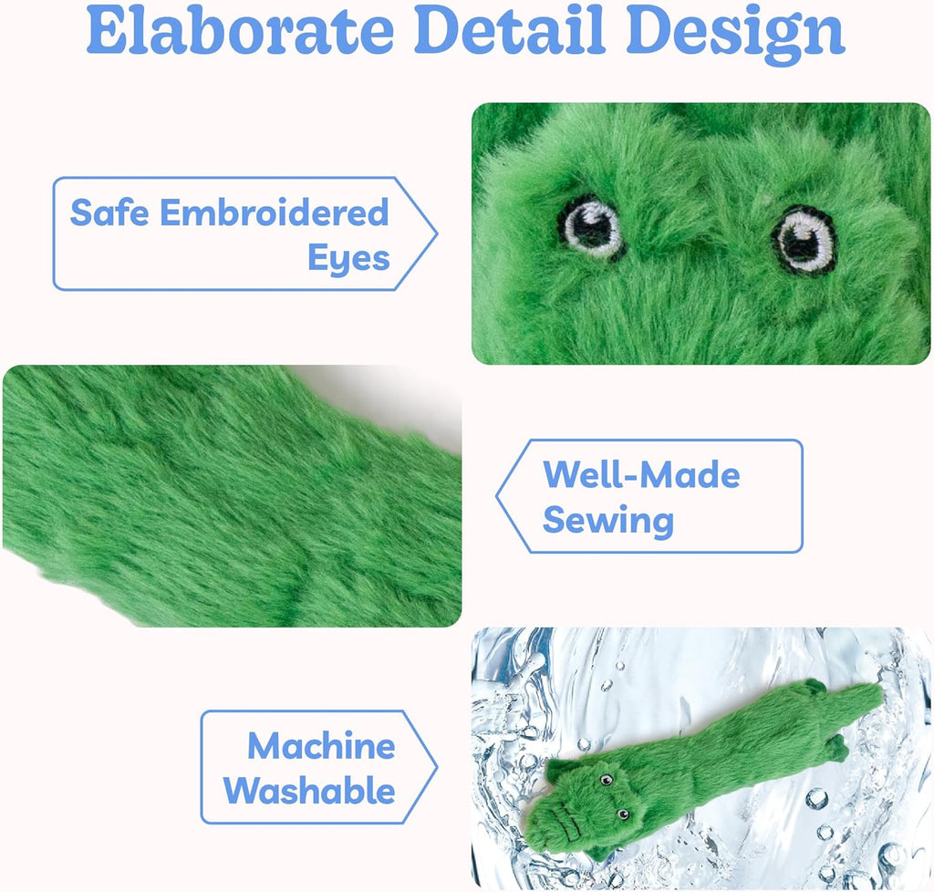 Dog Squeaky and Crinkle Plush Toys, 5 Pack No Stuffing Chew Toys for Small, Medium, and Large Dogs