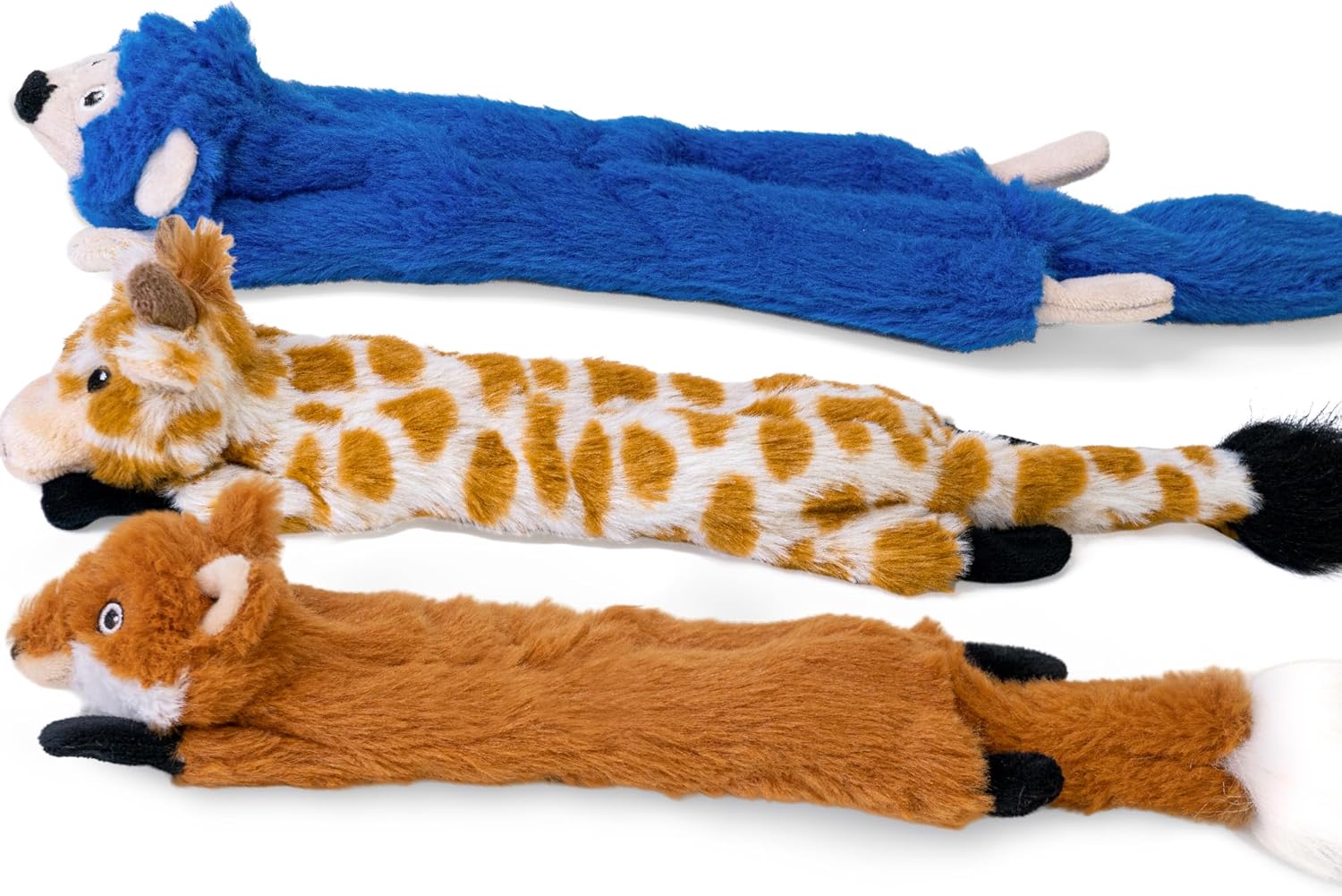 Dog Squeaky and Crinkle Plush Toys, 5 Pack No Stuffing Chew Toys for Small, Medium, and Large Dogs