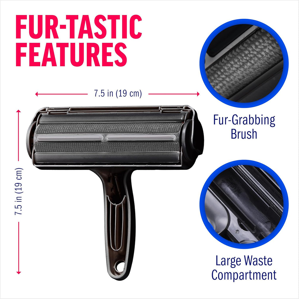 Reusable Pet Hair Remover Roller, Manual Lint Roller for Cat and Dog Hair on Furniture, Carpet, Couch, Car, and Bedding