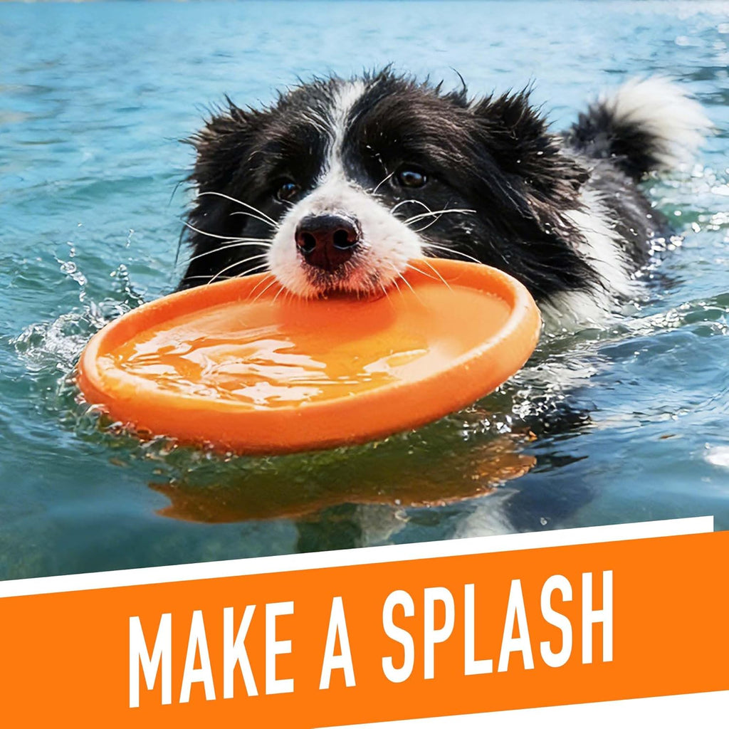 Dog Flying Disc Toy, 2 Pack, 7 Inch Durable Rubber Disc for Interactive Outdoor Play and Water Use