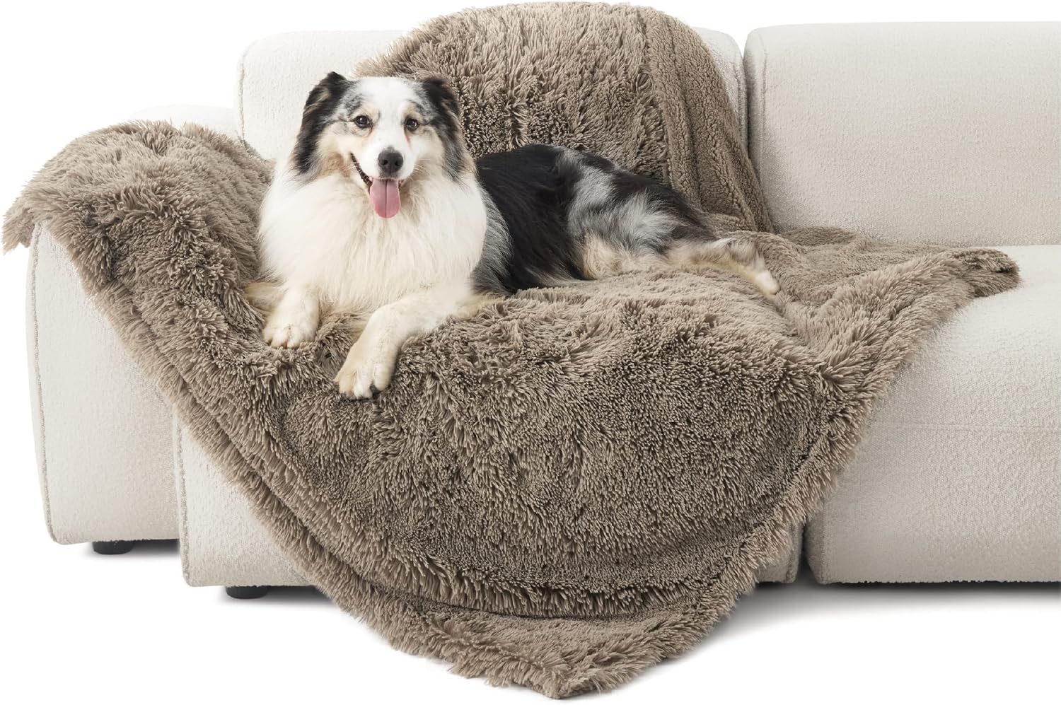 Waterproof Dog Blanket for Large Dogs, Reversible Faux Fur Pet Throw for Bed and Couch Protection, 60 x 80 Inches