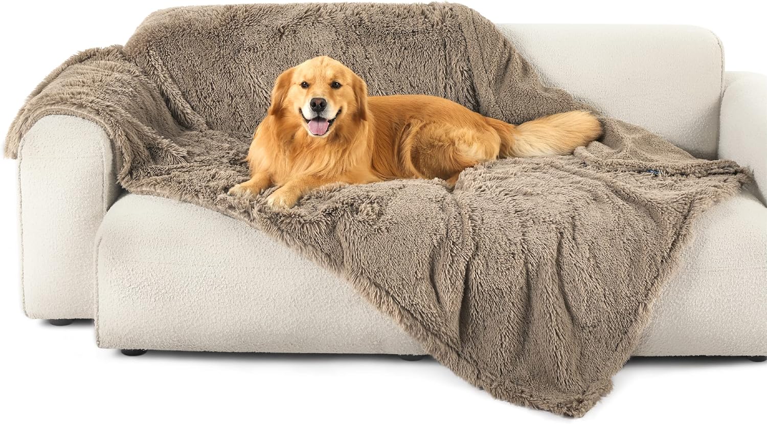 Waterproof Dog Blanket for Large Dogs, Reversible Faux Fur Pet Throw for Bed and Couch Protection, 60 x 80 Inches