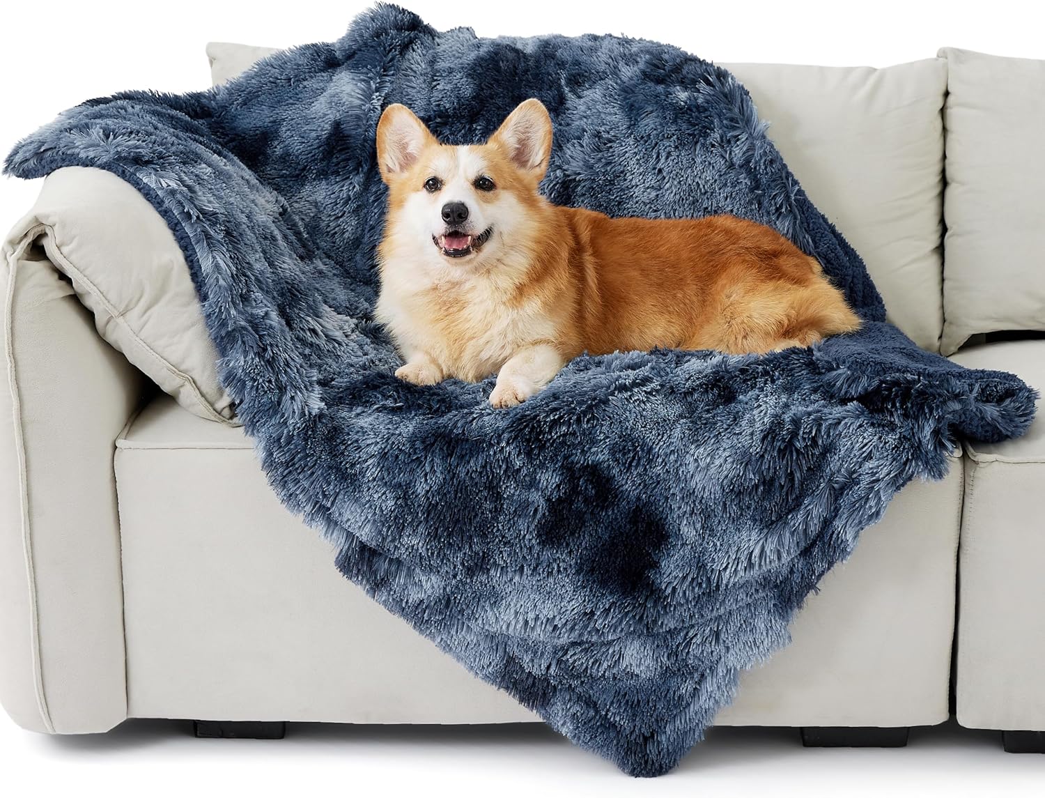 Waterproof Dog Blanket for Large Dogs, Reversible Faux Fur Pet Throw for Bed and Couch Protection, 60 x 80 Inches