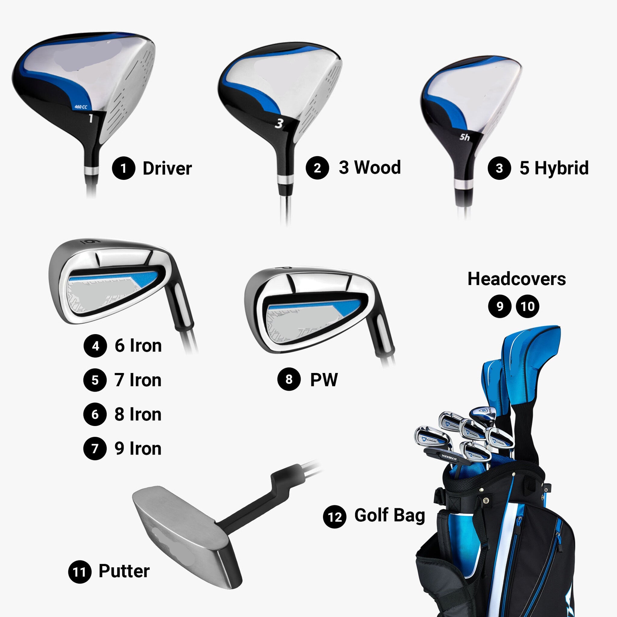 Men’s 12-Piece Complete Golf Club Set