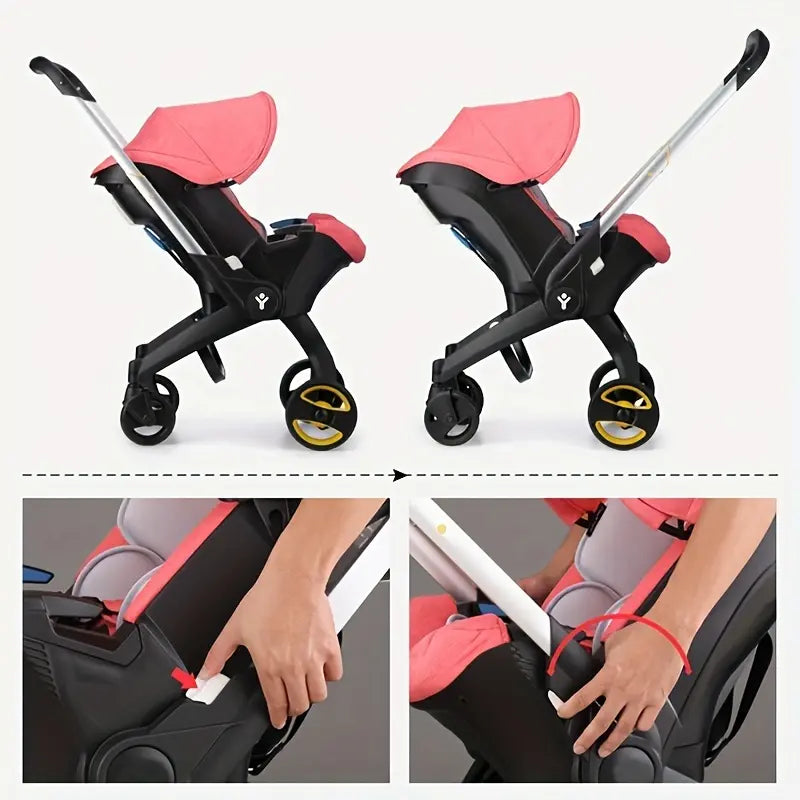 All-in-One Convertible Baby Stroller - Reversible Seat, Travel System