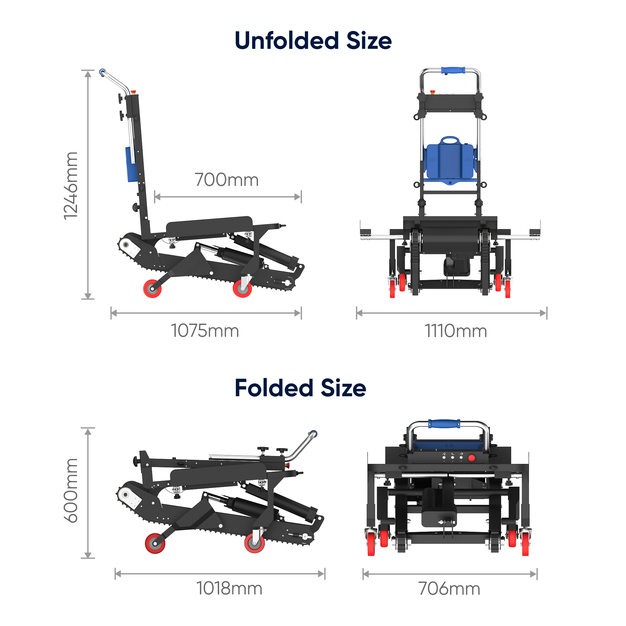 Electric Stair Climber Dolly 551 lbs Self-Balancing