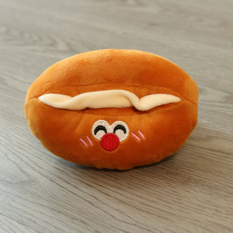 Pomdsds | Bread-Inspired Plush Puppy Toys with Gentle Sound, Everyday Interactive Play for Small Dogs