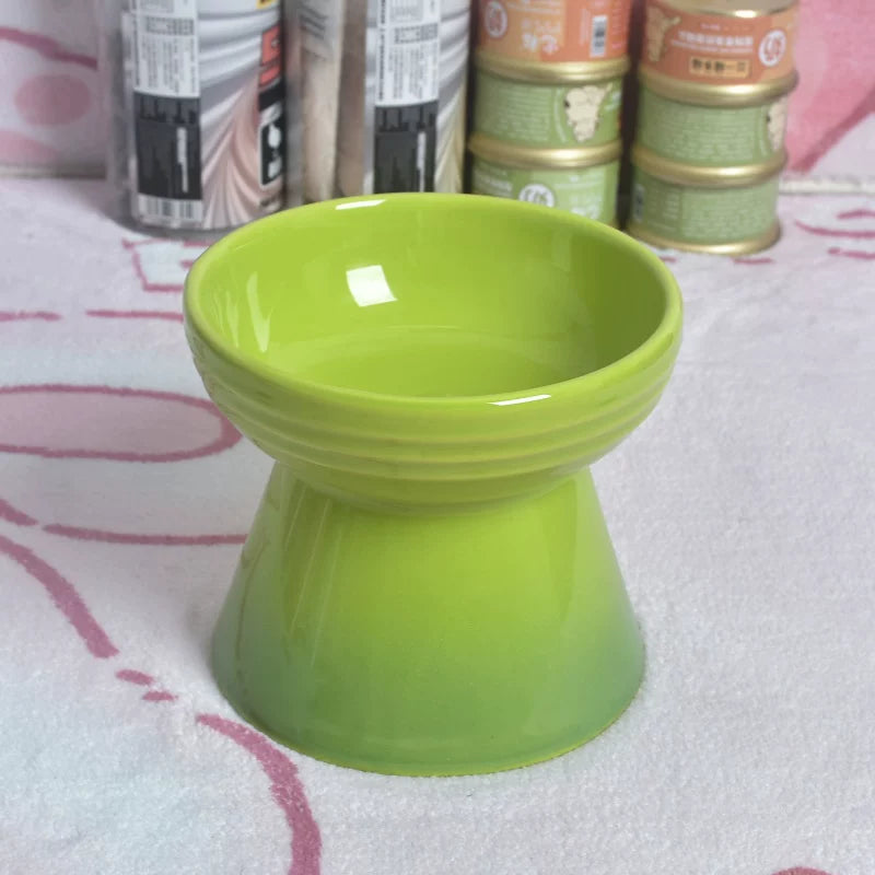 Pomdsds | Raised Ceramic Pet Bowl with Wide Opening for Cats and Small Dogs