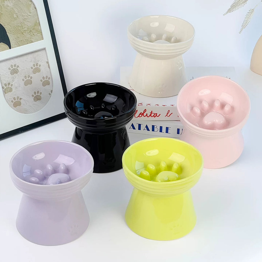 Pomdsds | Elevated Ceramic Pet Bowl with Textured Interior for Daily Feeding