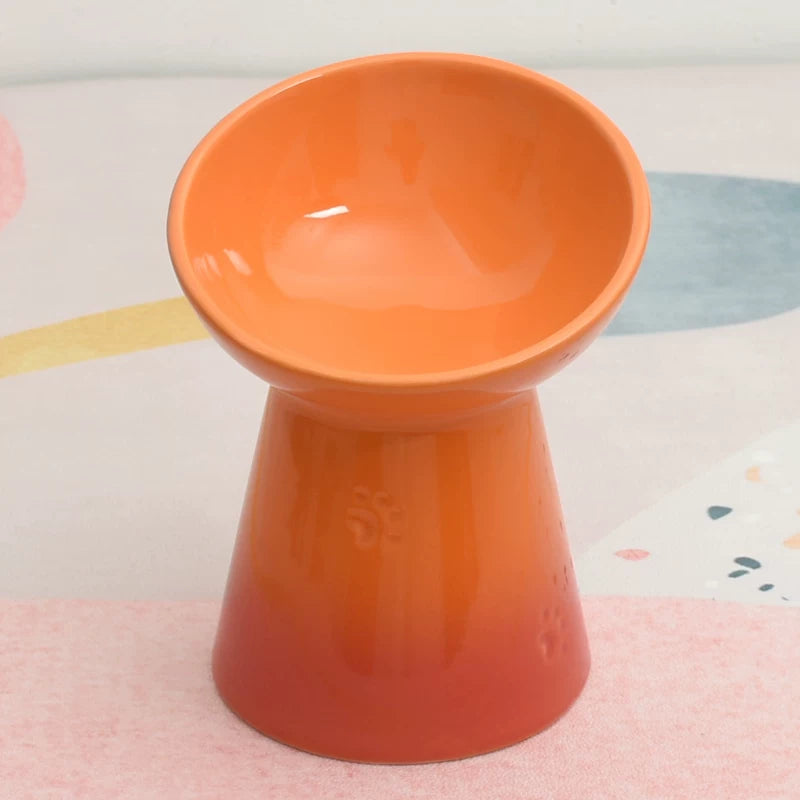 Pomdsds | Raised Ceramic Pet Bowl with Wide Opening for Cats and Small Dogs