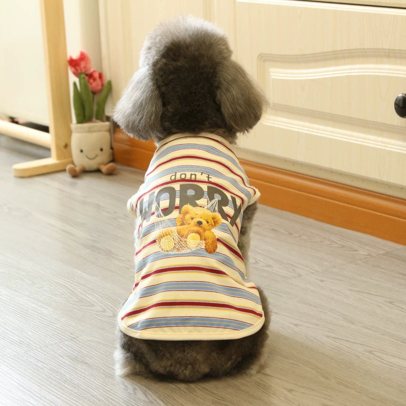 Pomdsds | Lightweight Cotton Pet Vest with Red Panda Design, Everyday Spring & Summer Wear for Small Dogs