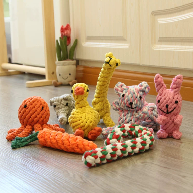 Pomdsds | Cotton Rope Pet Toy with Vegetable and Fruit Design for Everyday Play