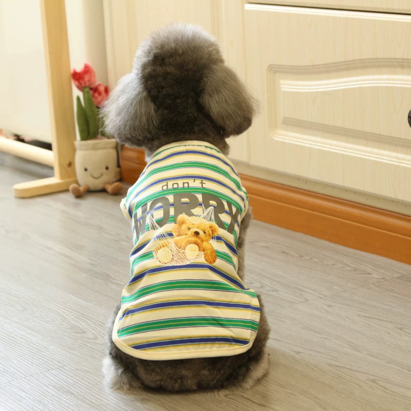 Pomdsds | Lightweight Cotton Pet Vest with Red Panda Design, Everyday Spring & Summer Wear for Small Dogs