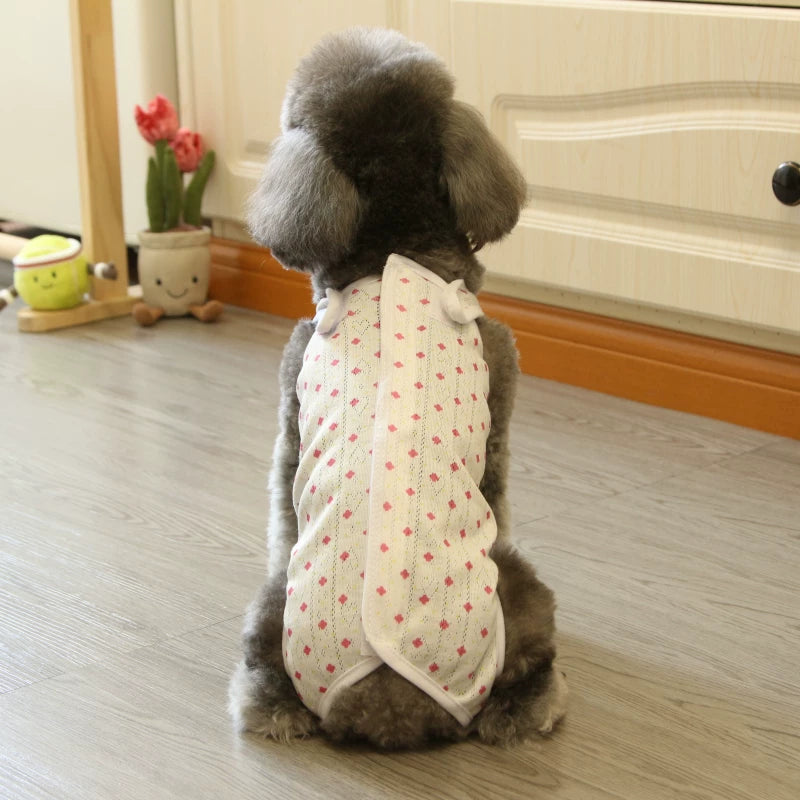 Pomdsds | Lightweight Cotton Pet Recovery Outfit with Full Belly Coverage, Four-Legged Design for Dogs and Cats