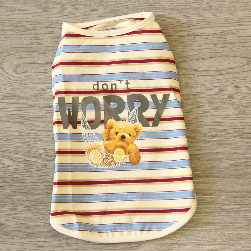 Pomdsds | Lightweight Cotton Pet Vest with Red Panda Design, Everyday Spring & Summer Wear for Small Dogs