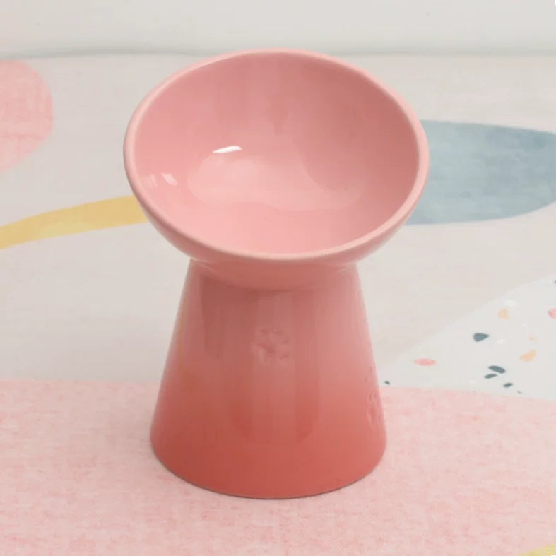 Pomdsds | Raised Ceramic Pet Bowl with Wide Opening for Cats and Small Dogs