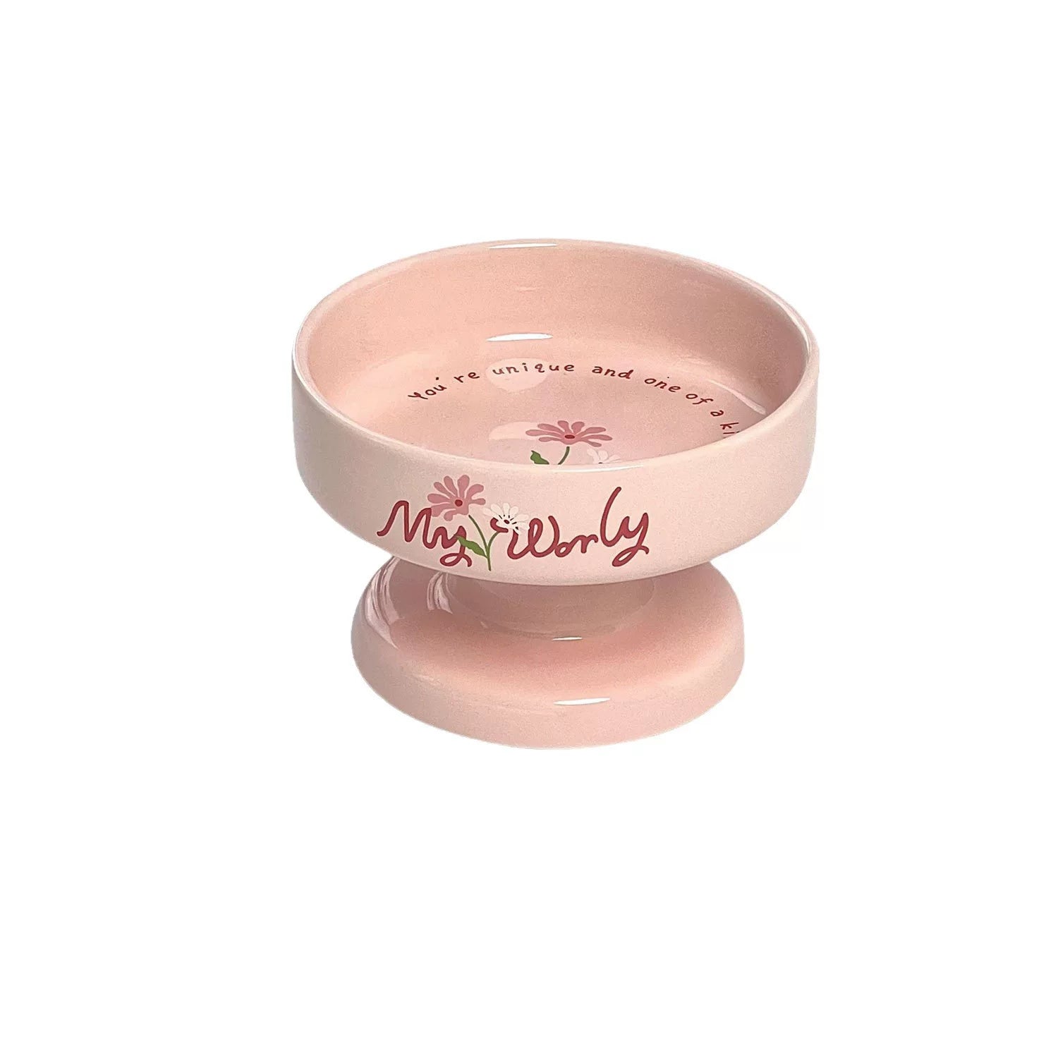 Pomdsds | Goblet-Style Ceramic Pet Bowl for Cats and Small Dogs