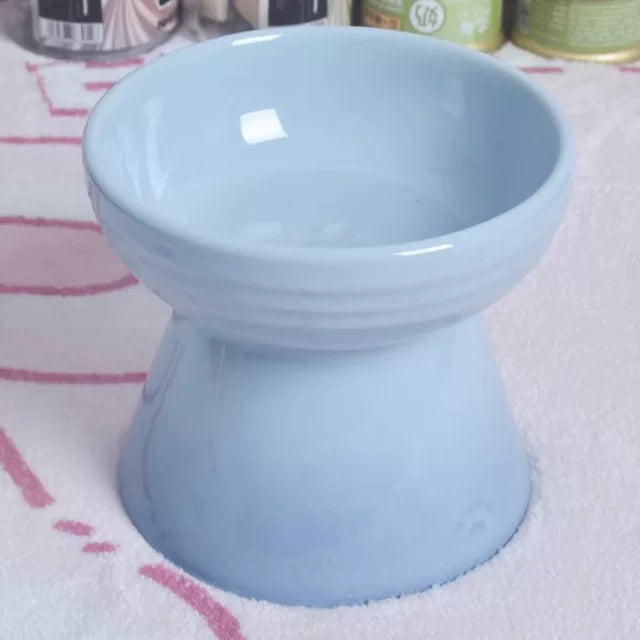 Pomdsds | Raised Ceramic Pet Bowl with Wide Opening for Cats and Small Dogs