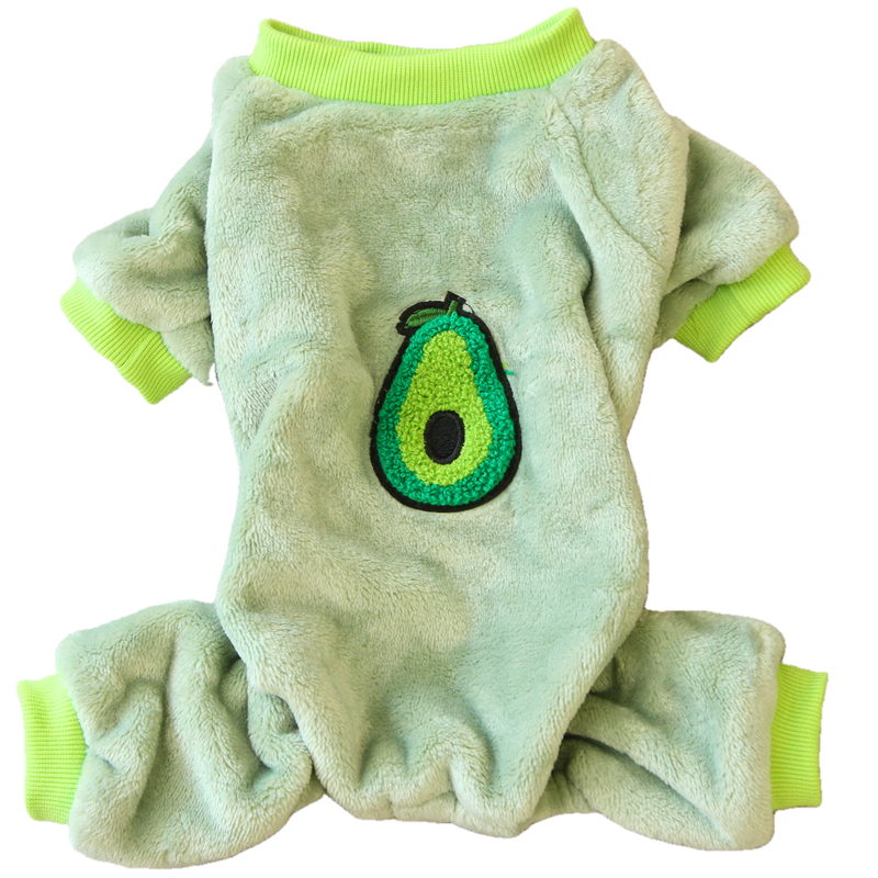 Pomdsds | Fruit-Themed Four-Leg Velvet Pet Outfit, Everyday Autumn & Winter Wear for Small Dogs and Cats