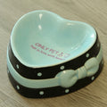Pomdsds | Ceramic Pet Feeding Bowl with Heart-Inspired Design for Cats and Dogs